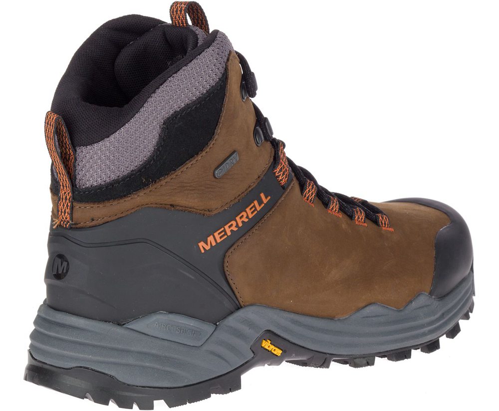 Kozaki Merrell Męskie Brązowe - Phaserbound 2 Tall Waterproof - 048619-OBL